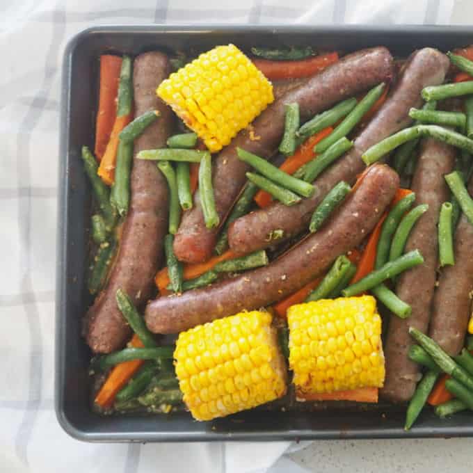 Simple Sausage and Vegetable Tray Bake