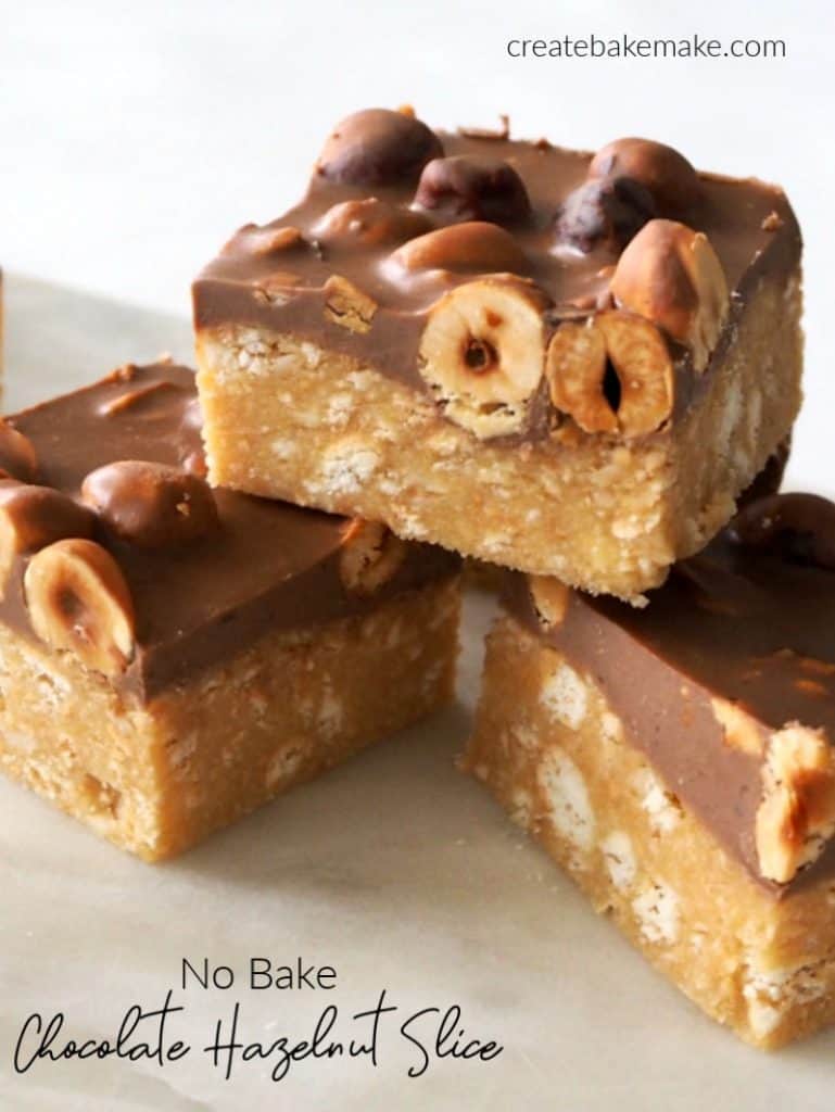 Milk Chocolate and Hazelnut Slice Create Bake Make
