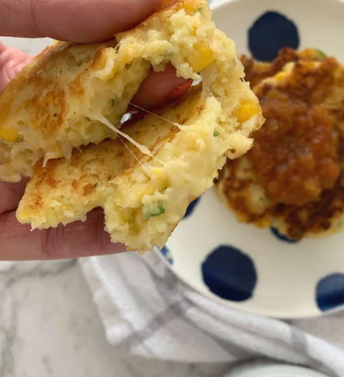 Corn and Zucchini Fritters with Cheese 
