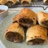 Close Up View of Beef and Vegetable Sausage Rolls