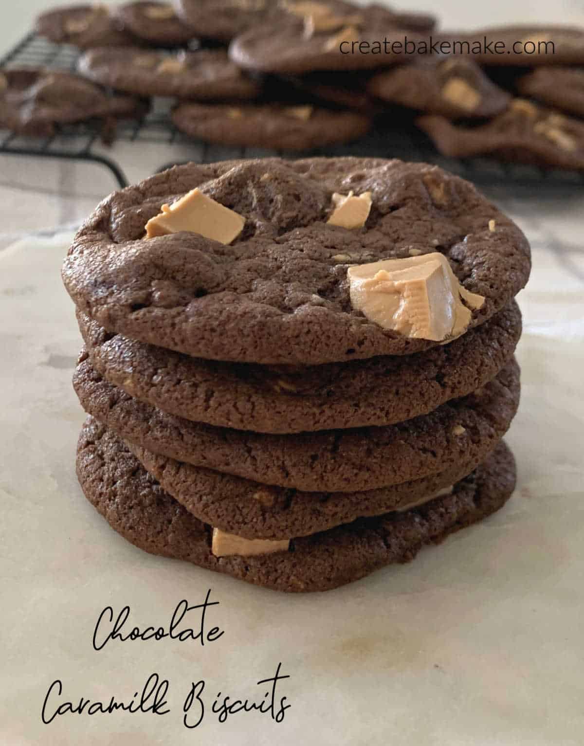 Chocolate Caramilk Biscuits Close Up