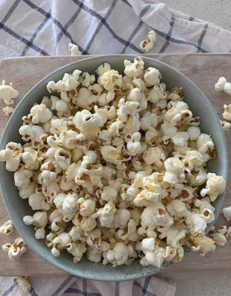 Bowl of homemade popcorn
