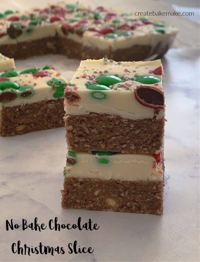 No Bake Chocolate Christmas Slice - Create Bake Make