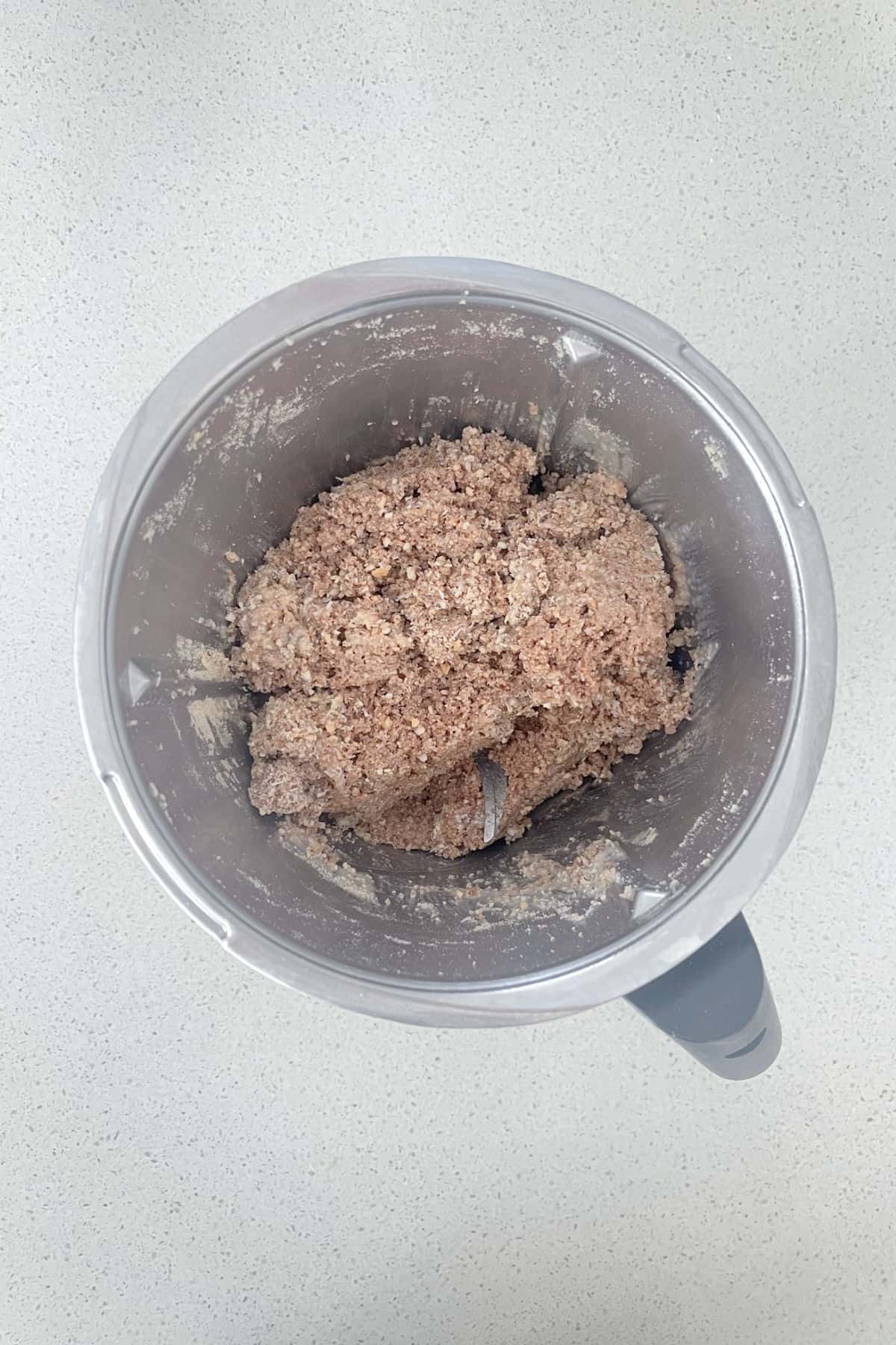 Milo Ball ingredients combined in a thermomix bowl.