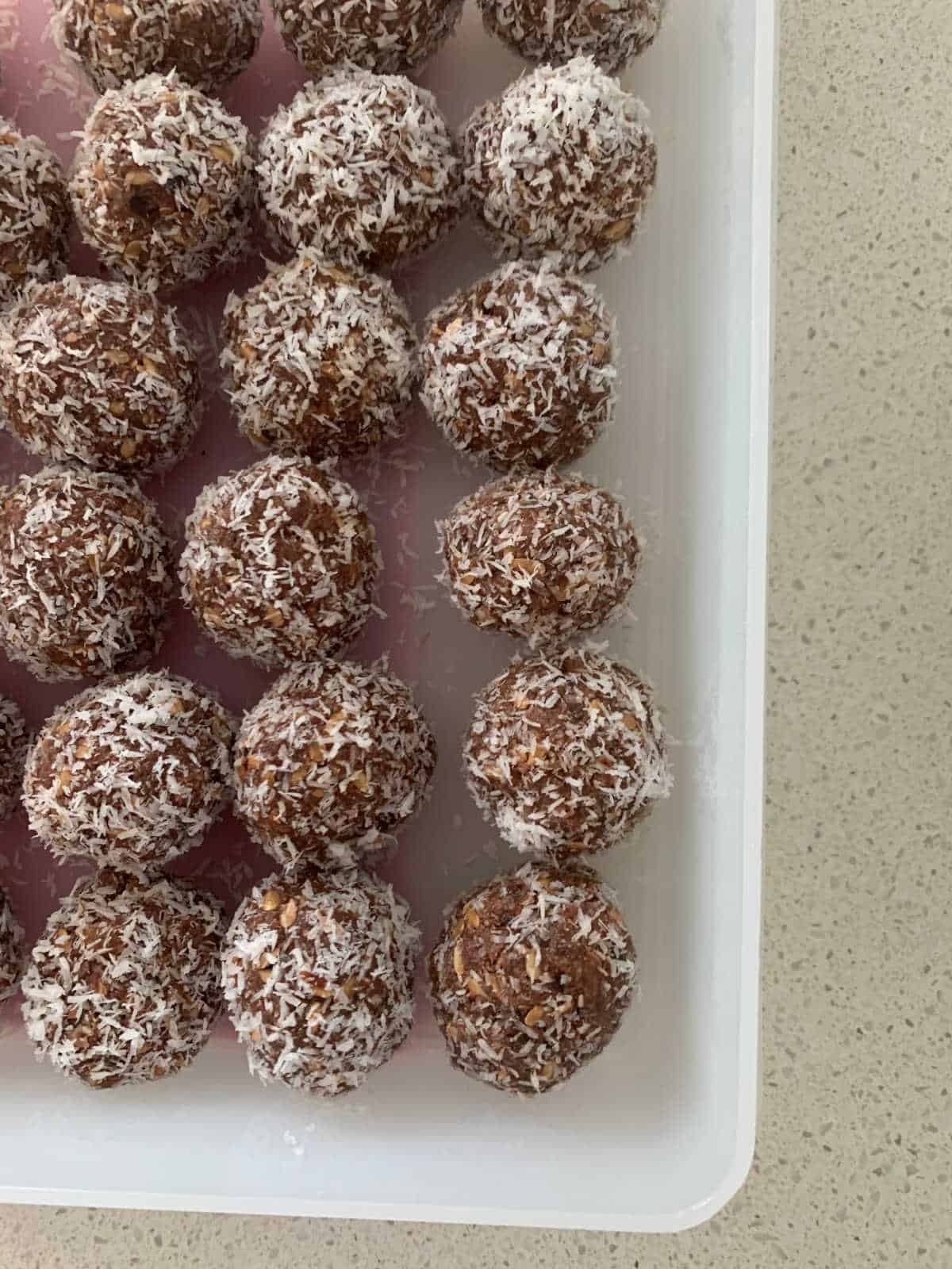 protein balls in a container