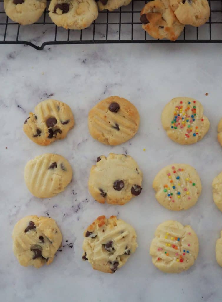 Condensed Milk Cookies on a marble background