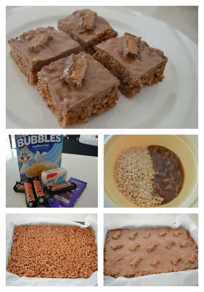 Step by Step instructions for making Mars Bar Slice