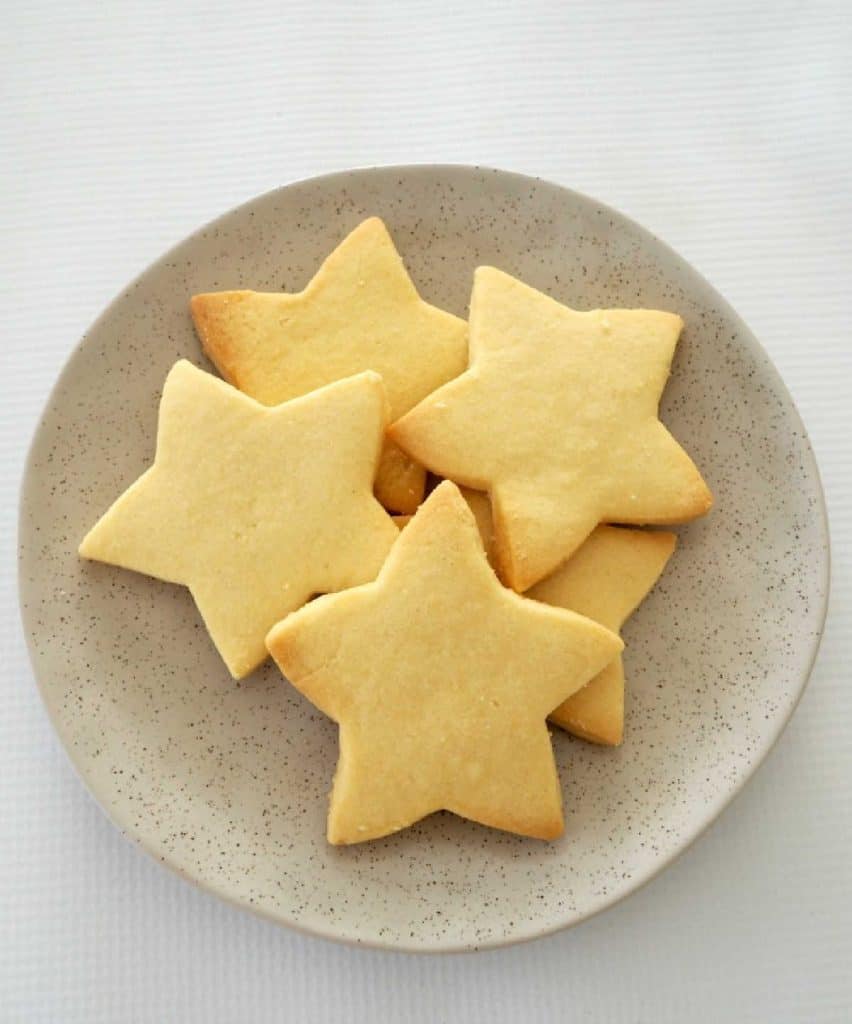 overhead view of 3 Ingredient Shortbread on a plate
