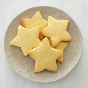 overhead view of 3 Ingredient Shortbread on a plate