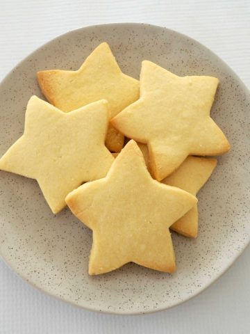 overhead view of 3 Ingredient Shortbread on a plate