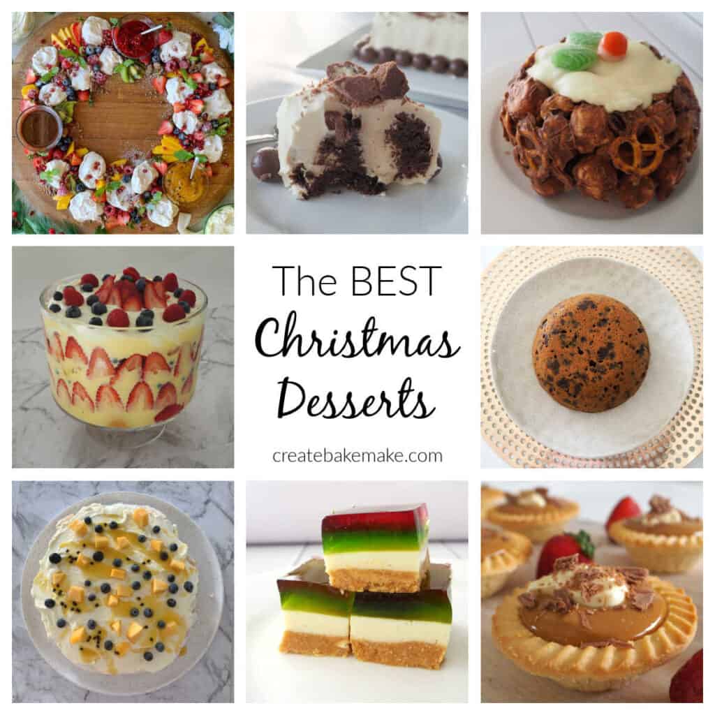 collage of christmas dessert images