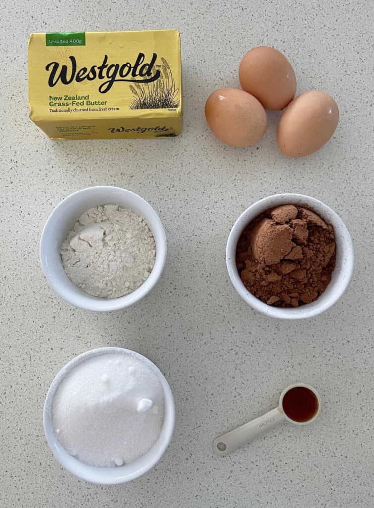 Chocolate Brownie ingredients.