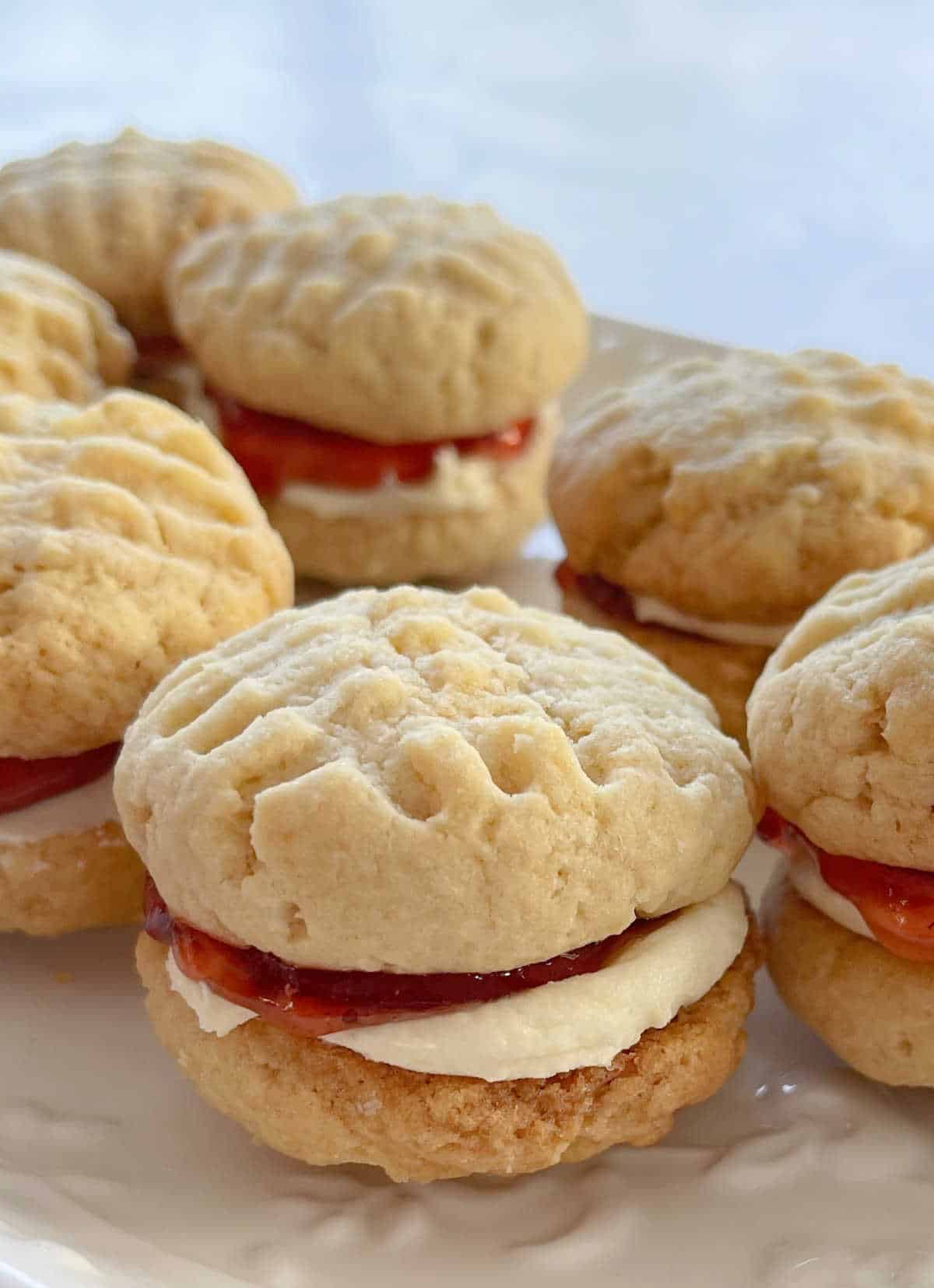 Monte Carlo Biscuits on a white platter.