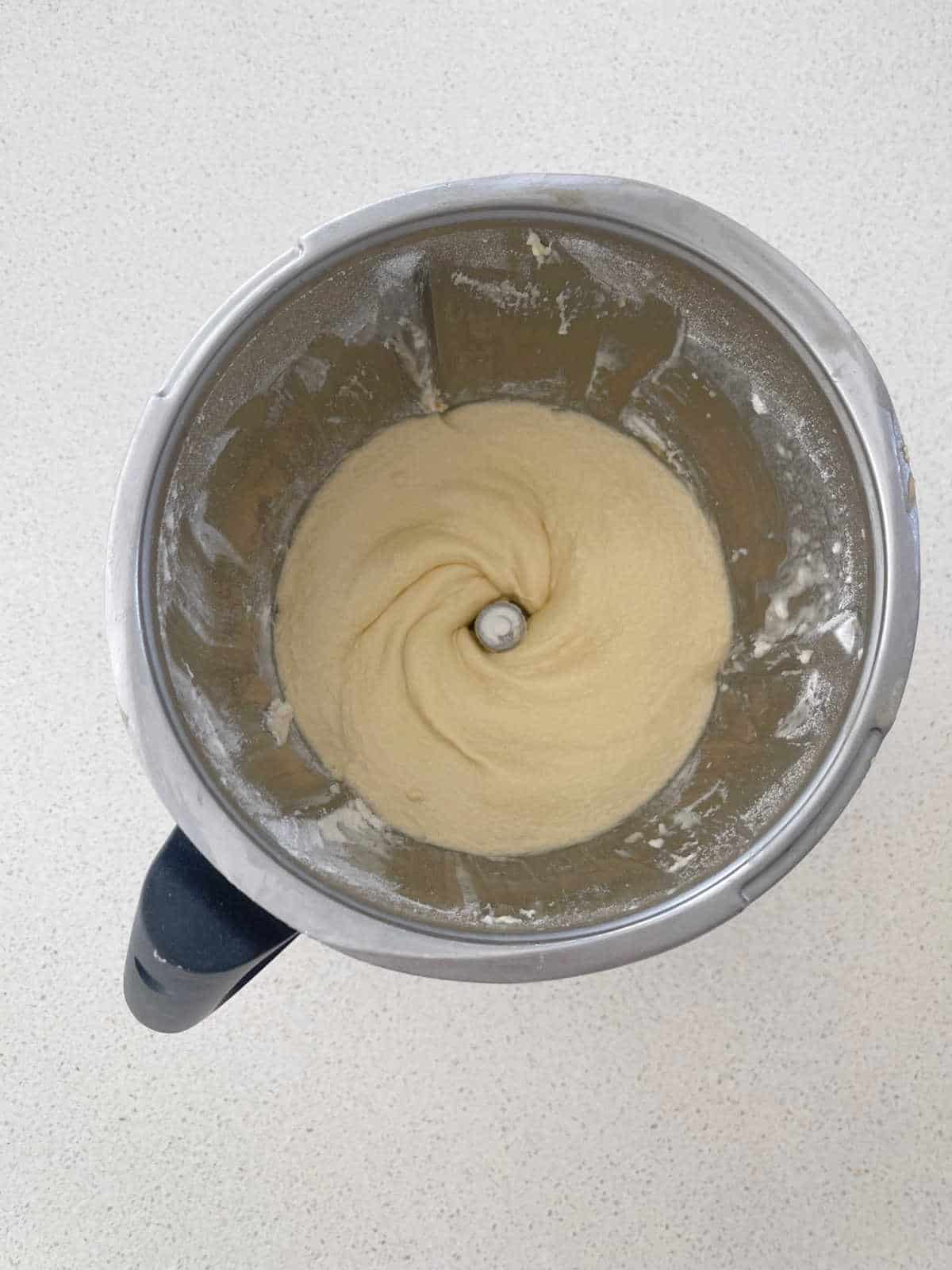 patty cake mixture in thermomix bowl.
