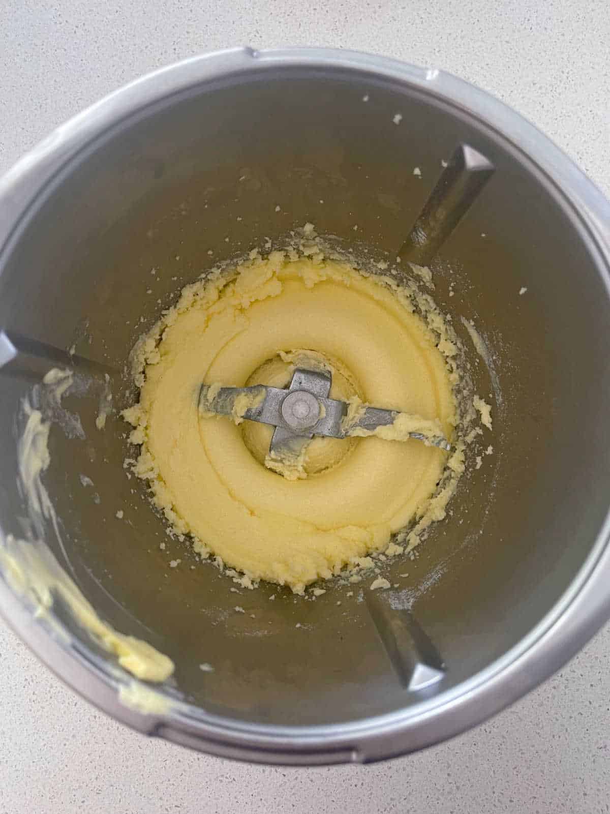 Vanilla Christmas Cookie mixture in a termomix bowl