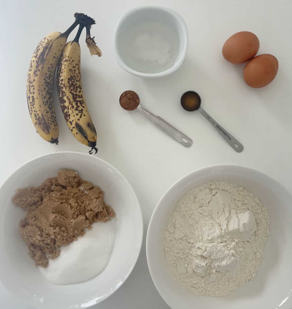 Banana Bread Ingredients.