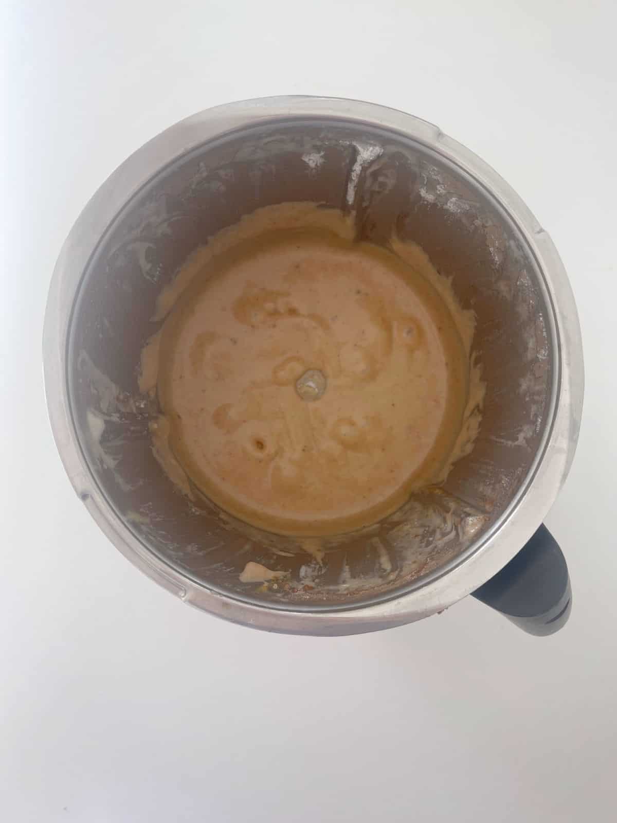 Banana Bread mixture in a Thermomix bowl.