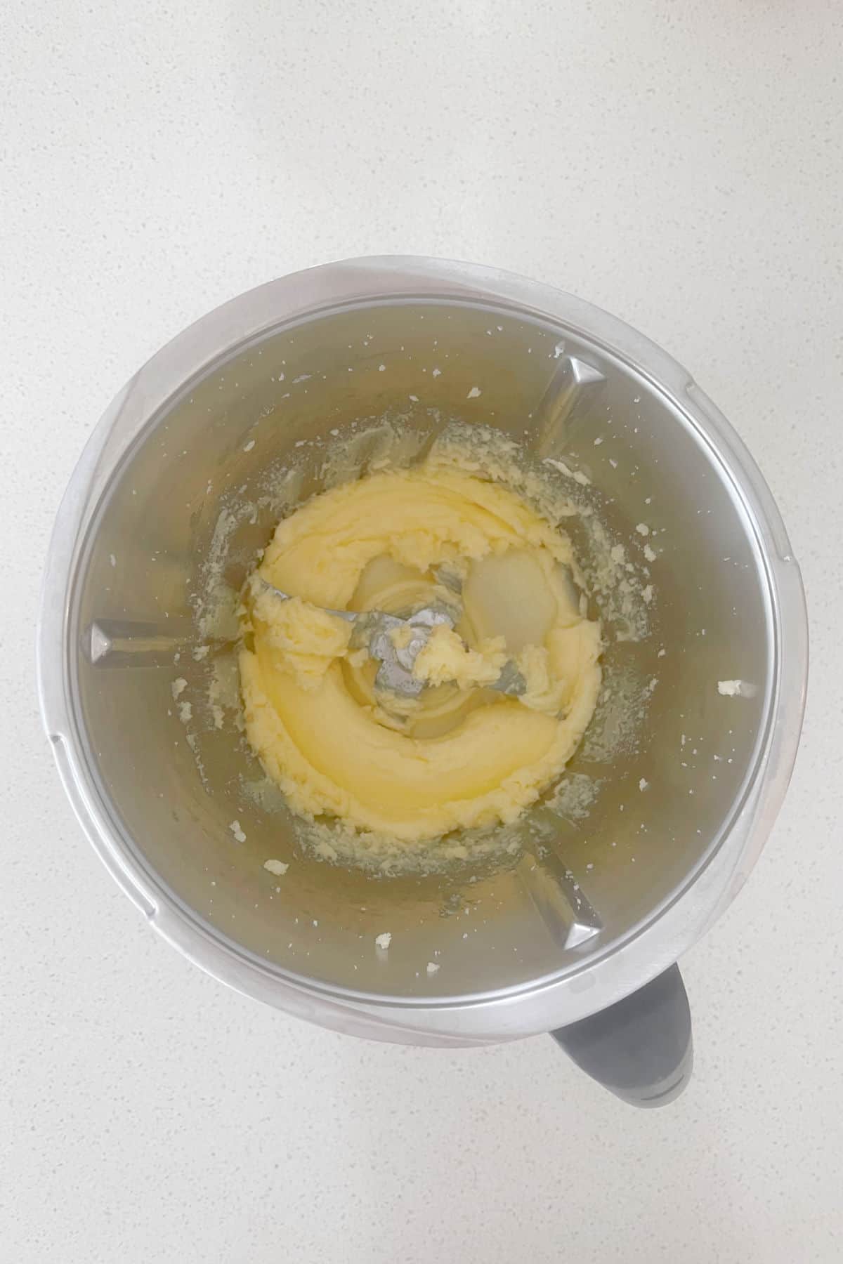 creamed butter and sugar in a thermomix bowl.