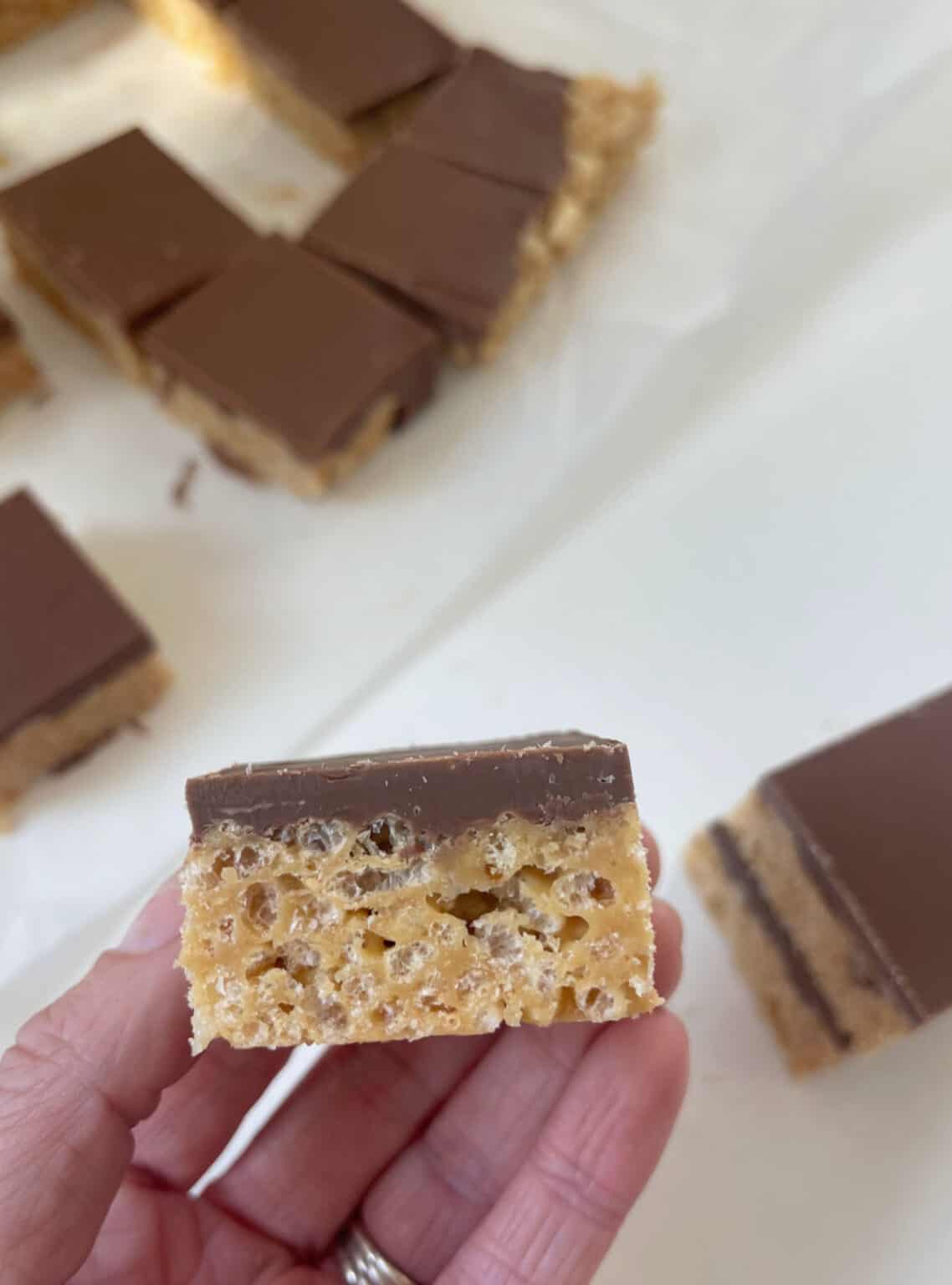 Peanut Butter Rice Bubble Slice Create Bake Make