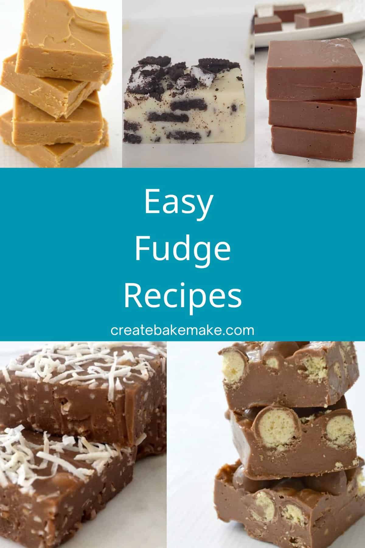 Collage of Easy Fudge Recipes.