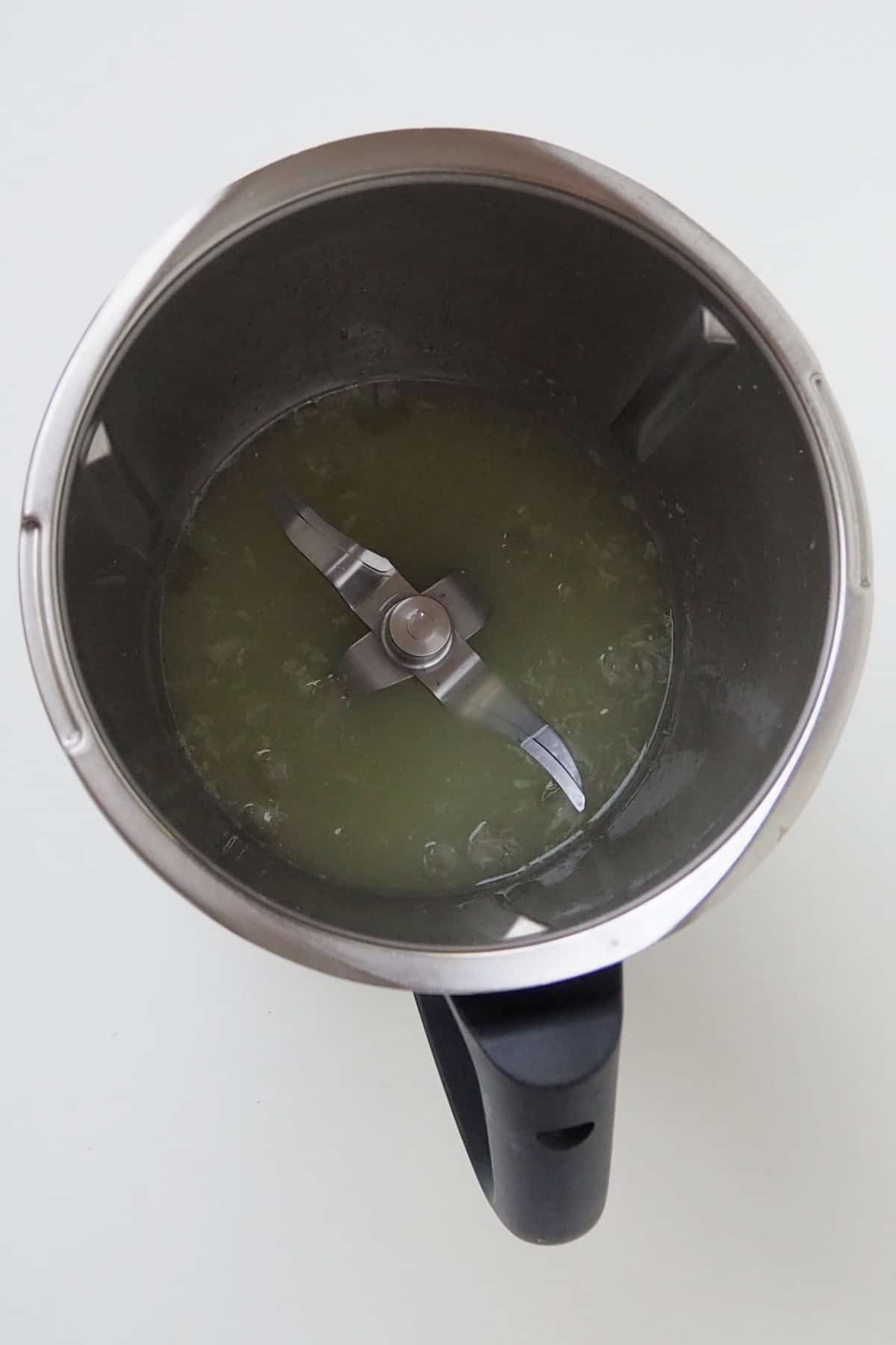 Combined Margarita mix in a thermomix bowl.