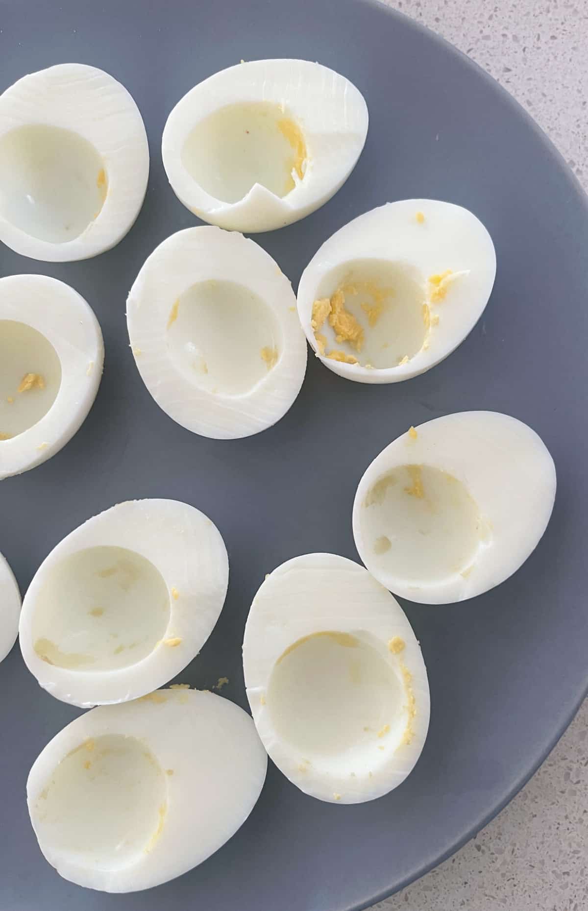 Hollowed out egg whites.