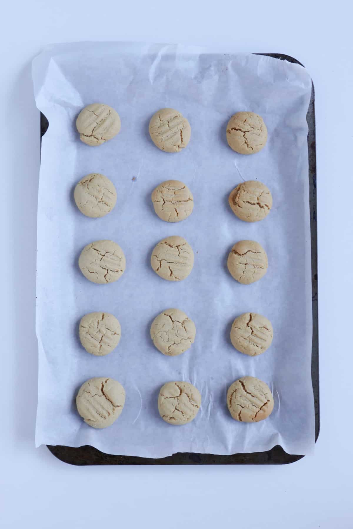 Caramel biscuits straight out of the oven.