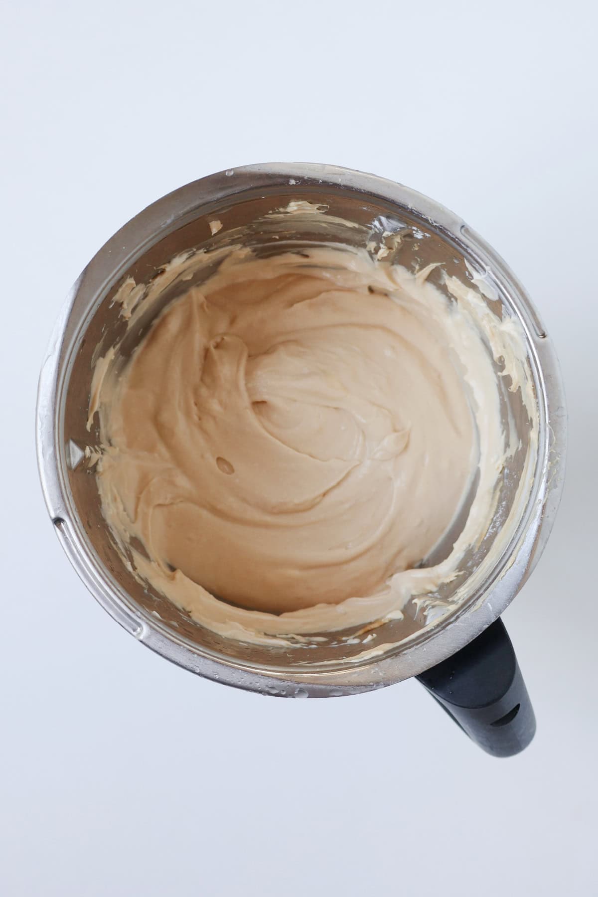 Combined Biscoff cheesecake mixture in a large bowl.