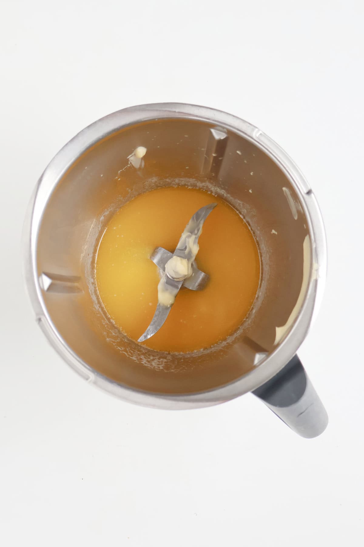 overhead view of melted butter.